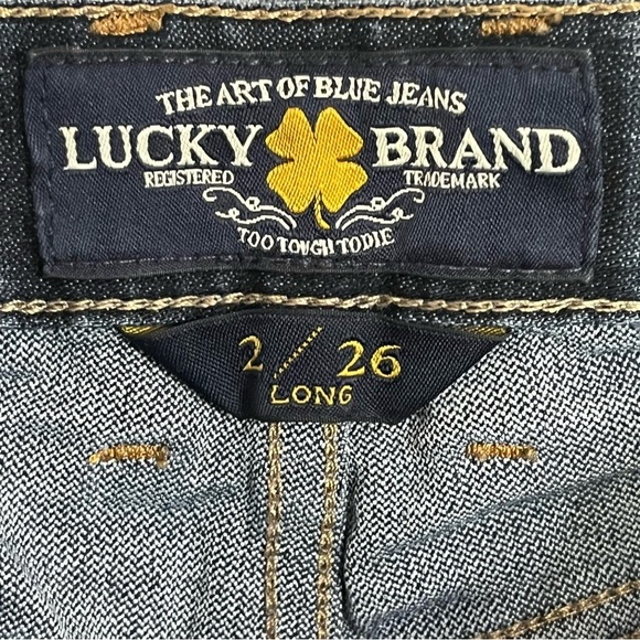 Lucky Brand Lola Boot Women's 2/26 LONG Ankle Dark Wash Blue Denim Bootcut Jeans - Picture 9 of 15